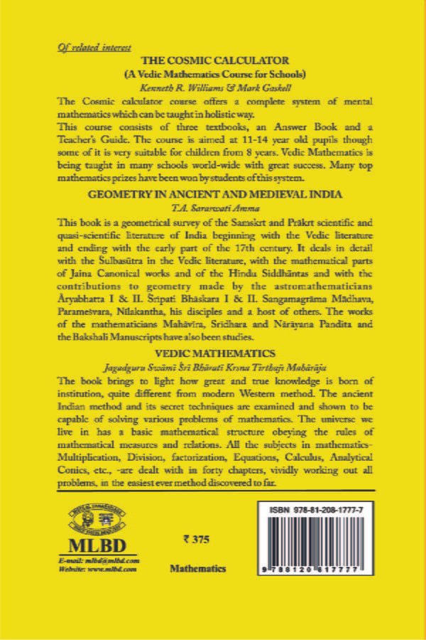 Lilavati of Bhaskaracarya - A Treatise of Mathematics of Vedic Tradition (PB) - By Krishnaji Shankara Patwardhan (Author) - MLBD Publications - Image 2